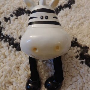 Zebra Coin Bank with Dangle Legs